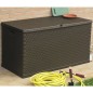 vidaXL Caja de almacenamiento de jardín marrón ratán PP 120x56x63 cm vidaXL Caja de almacenamiento de jardín marrón ratán PP 120x56x63 cm