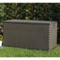 vidaXL Caja de almacenamiento de jardín marrón ratán PP 120x56x63 cm vidaXL Caja de almacenamiento de jardín marrón ratán PP 120x56x63 cm