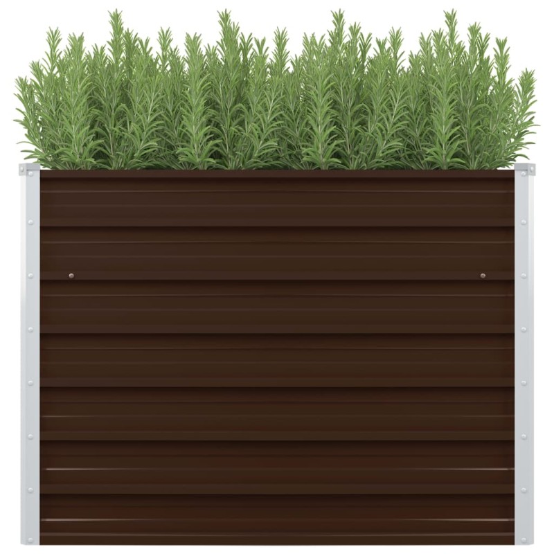 vidaXL Mesa de cultivo de acero galvanizado marrón 100x100x77 cm vidaXL Mesa de cultivo de acero galvanizado marrón 100x100x77 cm