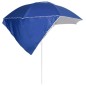vidaXL Sombrilla de playa con paredes laterales azul 215 cm vidaXL Sombrilla de playa con paredes laterales azul 215 cm