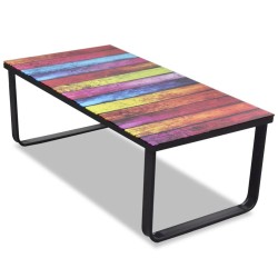 vidaXL Mesa de centro con superficie con impresión de arcoiris 