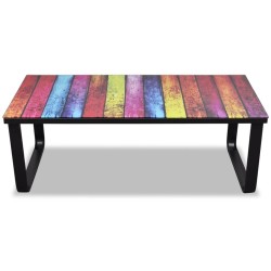 vidaXL Mesa de centro con superficie con impresión de arcoiris 