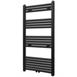 vidaXL Radiador toallero de baño recto negro 600 x 1160 mm
