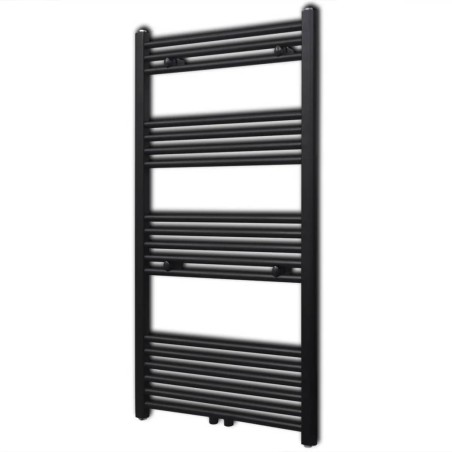 vidaXL Radiador toallero de baño recto negro 600 x 1160 mm