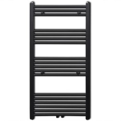 vidaXL Radiador toallero de baño recto negro 600 x 1160 mm