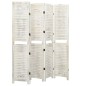 vidaXL Biombo de 5 paneles madera maciza blanco envejecido 178,5x166cm vidaXL Biombo de 5 paneles madera maciza blanco envejecido 178,5x166cm