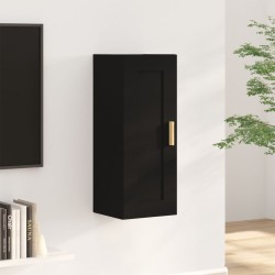 vidaXL Armario de pared madera contrachapada negro 35x34x90 cm