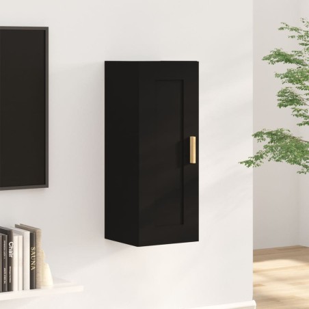 vidaXL Armario de pared madera contrachapada negro 35x34x90 cm