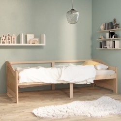 vidaXL Sofá cama 3 plazas de madera maciza de pino 90x200 cm