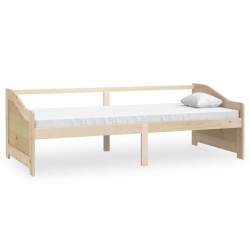 vidaXL Sofá cama 3 plazas de madera maciza de pino 90x200 cm