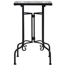 vidaXL Mesa auxiliar de mosaico cerámica negro y blanco