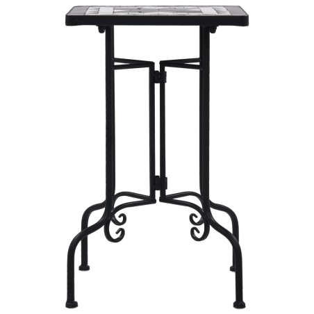 vidaXL Mesa auxiliar de mosaico cerámica negro y blanco