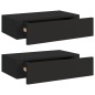 vidaXL Estantes de pared con cajón 2 uds MDF negro 40x23,5x10 cm