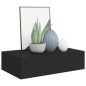 vidaXL Estantes de pared con cajón 2 uds MDF negro 40x23,5x10 cm