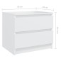 vidaXL Mesita de noche madera contrachapada blanco 50x39x43,5 cm