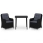 vidaXL Juego de comedor para jardín 3 piezas negro vidaXL Juego de comedor para jardín 3 piezas negro