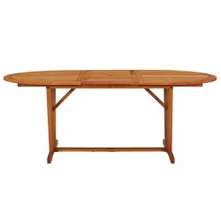 vidaXL Mesa de jardín madera maciza de eucalipto 200x100x75 cm