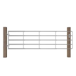 vidaXL Cancela de 5 barras para campo acero plateado (115-300)x90 cm 