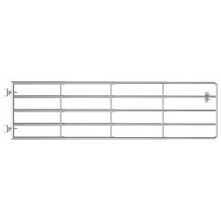vidaXL Cancela de 5 barras para campo acero plateado (115-300)x90 cm 