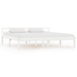 vidaXL Estructura de cama de madera maciza de pino blanco 160x200 cm