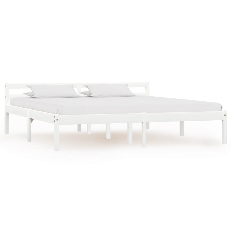 vidaXL Estructura de cama de madera maciza de pino blanco 160x200 cm vidaXL Estructura de cama de madera maciza de pino blanco 160x200 cm