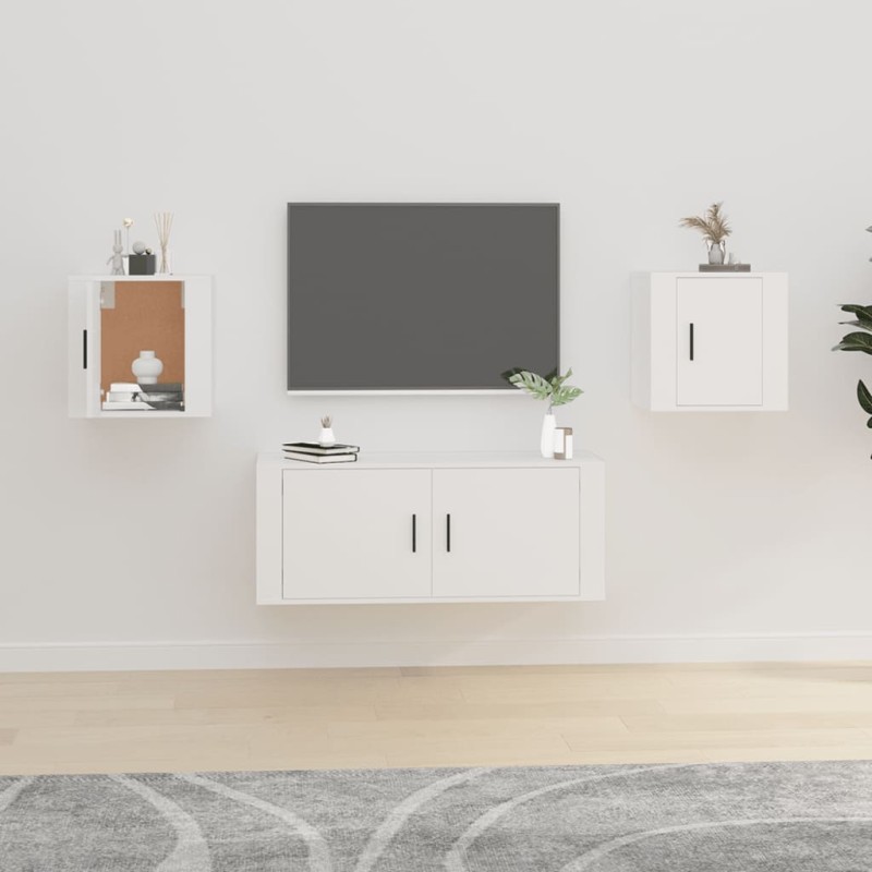 vidaXL Muebles para TV de pared 2 uds blanco 40x34,5x40 cm