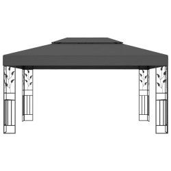 vidaXL Cenador con doble techo gris antracita 3x4 m