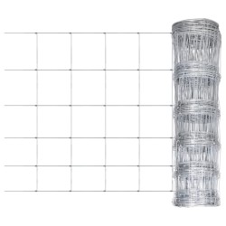 vidaXL Valla de jardín de acero galvanizado plateado 50x0,8 m