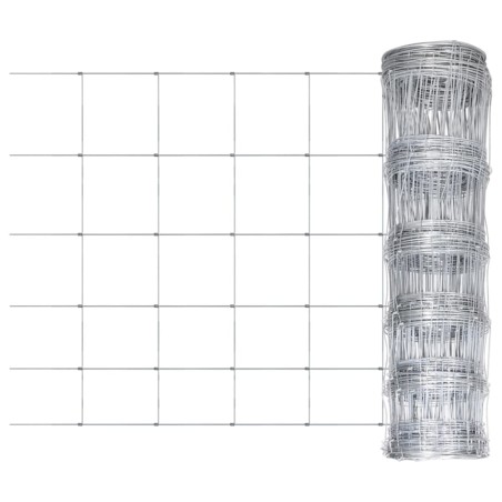 vidaXL Valla de jardín de acero galvanizado plateado 50x0,8 m