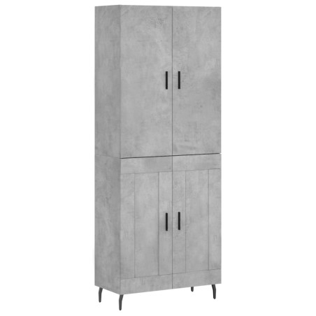 vidaXL Aparador alto madera contrachapada gris hormigón 69,5x34x180 cm