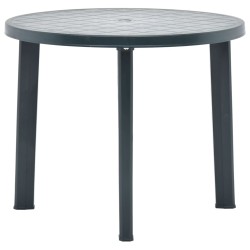 vidaXL Mesa de jardín de plástico verde 89 cm