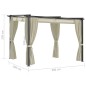vidaXL Cenador con cortinas acero color crema 3x3 m vidaXL Cenador con cortinas acero color crema 3x3 m