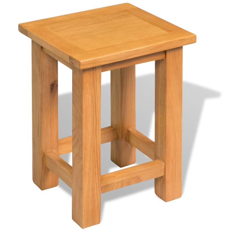 vidaXL Mesa auxiliar de madera maciza de roble 27x24x37 cm vidaXL Mesa auxiliar de madera maciza de roble 27x24x37 cm