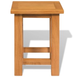 vidaXL Mesa auxiliar de madera maciza de roble 27x24x37 cm