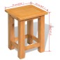 vidaXL Mesa auxiliar de madera maciza de roble 27x24x37 cm vidaXL Mesa auxiliar de madera maciza de roble 27x24x37 cm