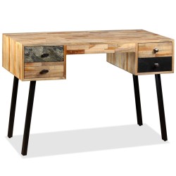 vidaXL Escritorio de teca maciza reciclada 110x50x76 cm