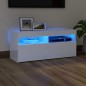 vidaXL Mueble de TV con luces LED blanco brillante 90x35x40 cm vidaXL Mueble de TV con luces LED blanco brillante 90x35x40 cm