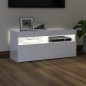 vidaXL Mueble de TV con luces LED blanco brillante 90x35x40 cm vidaXL Mueble de TV con luces LED blanco brillante 90x35x40 cm
