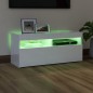 vidaXL Mueble de TV con luces LED blanco brillante 90x35x40 cm vidaXL Mueble de TV con luces LED blanco brillante 90x35x40 cm