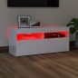 vidaXL Mueble de TV con luces LED blanco brillante 90x35x40 cm vidaXL Mueble de TV con luces LED blanco brillante 90x35x40 cm