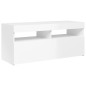vidaXL Mueble de TV con luces LED blanco brillante 90x35x40 cm vidaXL Mueble de TV con luces LED blanco brillante 90x35x40 cm