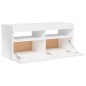 vidaXL Mueble de TV con luces LED blanco brillante 90x35x40 cm vidaXL Mueble de TV con luces LED blanco brillante 90x35x40 cm