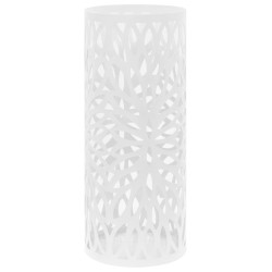 vidaXL Paragüero diseño de hojas acero blanco 