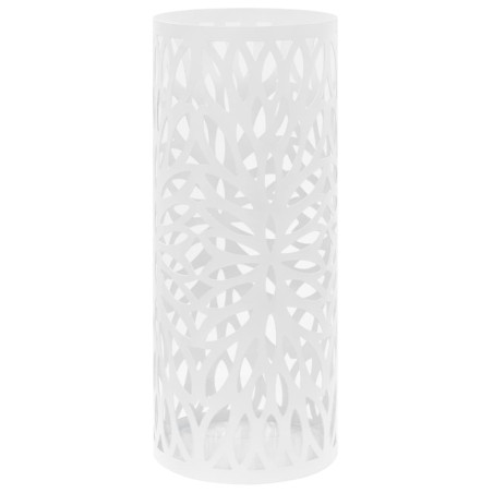 vidaXL Paragüero diseño de hojas acero blanco 