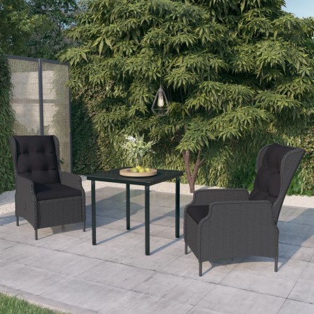 vidaXL Juego de comedor de jardín 3 piezas gris oscuro