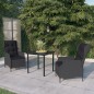 vidaXL Juego de comedor de jardín 3 piezas gris oscuro vidaXL Juego de comedor de jardín 3 piezas gris oscuro