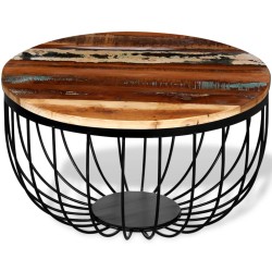 vidaXL Mesa de centro de madera reciclada maciza