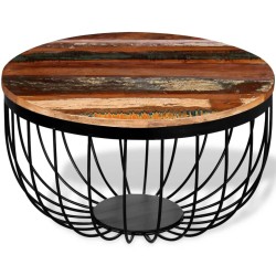 vidaXL Mesa de centro de madera reciclada maciza