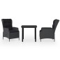 vidaXL Juego de comedor de jardín 3 piezas gris oscuro vidaXL Juego de comedor de jardín 3 piezas gris oscuro