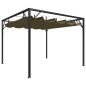 vidaXL Cenador de jardín con techo retráctil gris taupe 3x3m 180 g/m² vidaXL Cenador de jardín con techo retráctil gris taupe 3x3m 180 g/m²